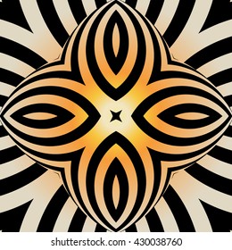 Abstract illusion texture  lines in the form of a convex symmetrical ellipse pattern in a square on a brown gradient background