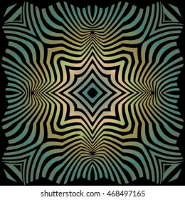 Abstract illusion texture lines in the form of a convex symmetrical ellipse pattern in a square on gradient background