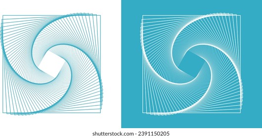 Abstract illusion type shape brutalist geometric in memphis swiss aesthetic. Bahaus contemporary figure star oval floral spiral flower primitive teal grid with psychedelic repetition. Basic tech swirl