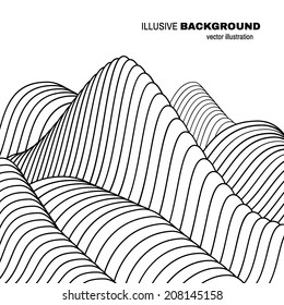 Abstract illusive landscape. Vector illustration. Clear graphic for a banner, flyer, book cover, magazine, poster.