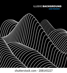 Abstract illusive landscape. Vector illustration. Clear graphic for a banner, flyer, book cover, magazine, poster.