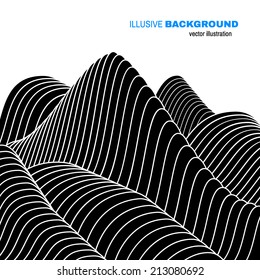 Abstract illusive landscape. Vector illustration. Clear graphic for a banner, flyer, book cover, magazine, poster.