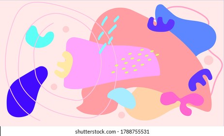 ABSTRACT ILLUSRTATION COLORFUL MEMPHIS STYLE DESIGN BACKGROUND VECTOR