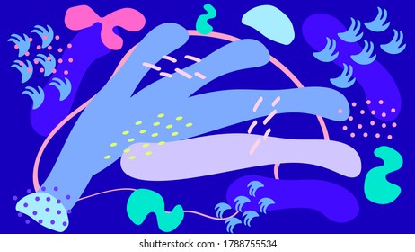 ABSTRACT ILLUSRTATION COLORFUL MEMPHIS STYLE DESIGN BACKGROUND VECTOR