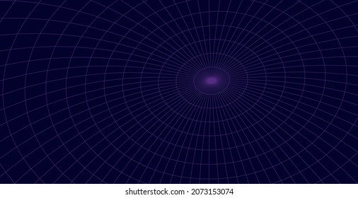 Abstract illustration. 3D corridor mesh. Frame tunnel.