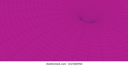 Abstract illustration. 3D corridor mesh. Frame tunnel