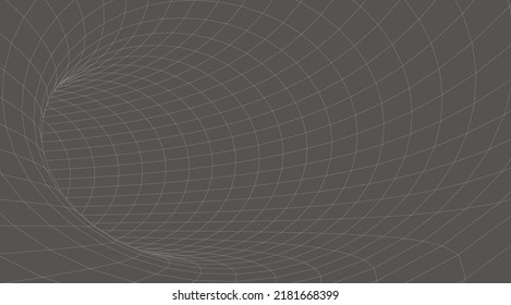 Ilustración abstracta. malla de pasillo 3D. Túnel de marco.