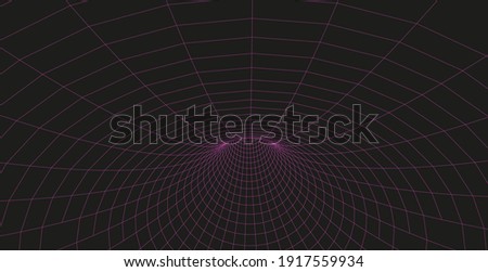 Abstract illustration. 3D corridor mesh. Frame tunnel.