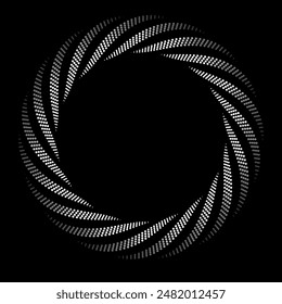 Abstract illustration of a 3D torus twisted into a spiral of dots. vector illustration for your design.