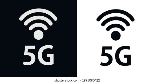 Abstract illustration with 5g network. Icons set. Wireless mobile telecommunication service concept.