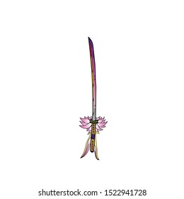 an abstract illustration about katana sword that can be used to be design in t-shirt