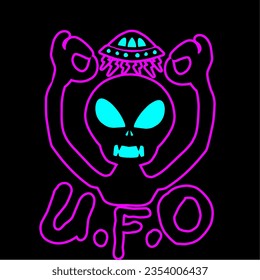 Abstract illustration of alien or ufo shape. Vector art