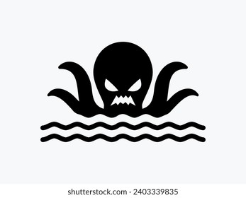 An abstract Illustration of an angry Ocean creature. Vector Illustration