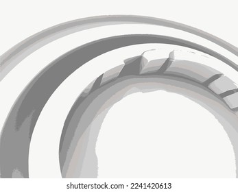 Abstract Illustration Architecture Background. White Circular Building. 3d Rendering