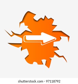 Abstract Illustration of arrow in hole - vector illustration
