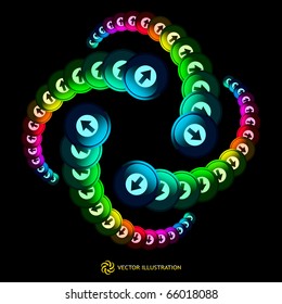 Abstract illustration with arrow signs. Vector illustration.