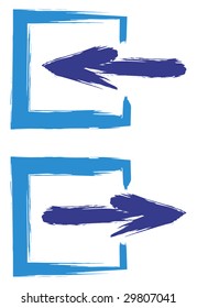 Abstract illustration with arrows and shape on white background
