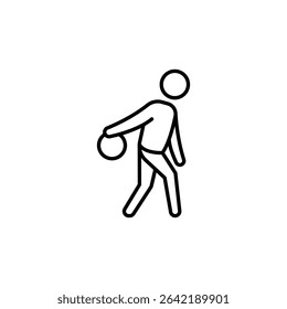 Abstract Illustration Of An Athlete Engaged In Discus Throwing Sport