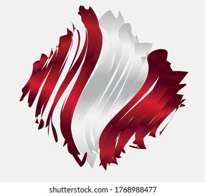 abstract illustration Austrian flag on a white background