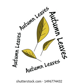 Abstract illustration. Autumn leaves. Isolated white background