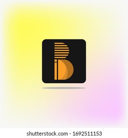 ABSTRAKT-B-LOGO-DESIGN-VEKTORILLUSTRATION MIT GRAUEM HINTERGRUND