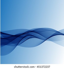 abstract illustration of a background of blue waves on blue