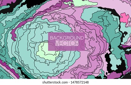 Abstract illustration background with bright elements and black outline around elements.