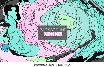 Abstract illustration background with bright elements and black outline around elements.