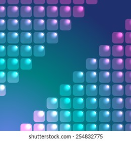Abstract illustration background of a bright glossy cubes and light.  