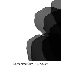 Abstract illustration background with brush texture, grunge style, watercolor elements and hand drawn brushstrokes, black and white colors, isolated, vector eps 10