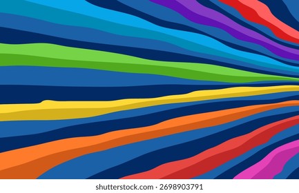 Plano de fundo de ilustração abstrata com linhas de espectro coloridas