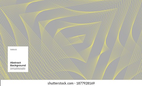 Abstract illustration background. Linear geometric ornament. Yellow and gray palette of 2021. Creative stylish texture. EPS10 vector.