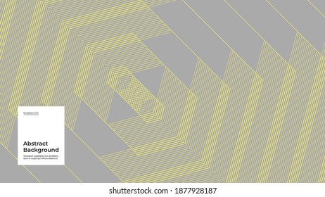 Fondo de ilustración abstracta. Ornamento geométrico lineal. Paleta amarilla y gris de 2021. Textura creativa y elegante. Vector EPS10.