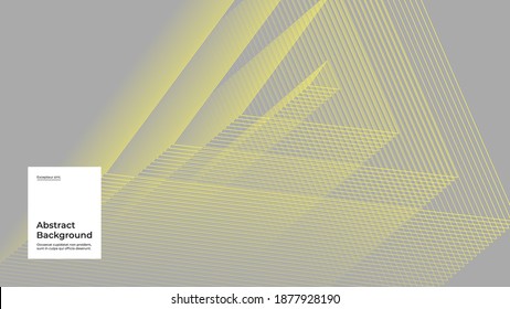Abstract illustration background. Linear geometric ornament. Yellow and gray palette of 2021. Creative stylish texture. EPS10 vector.