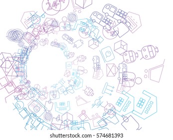 Abstract illustration background. mailing and postal traffic.