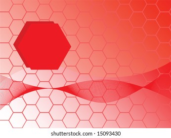 Abstract illustration background of red hexagons