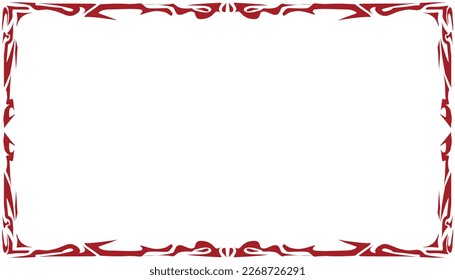 Abstract illustration background with red tribal border. Perfect for website wallpapers, invitation cards, greeting cards, posters