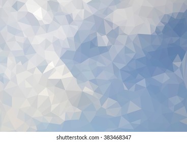 abstract illustration, background sky, colored triangles of different sizes