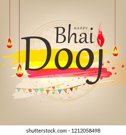 Abstract illustration background with text and frame for indian festival of happy bhai dooj and rakshabandhan celebration.