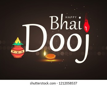Abstract illustration background with text and frame for indian festival of happy bhai dooj and rakshabandhan celebration.