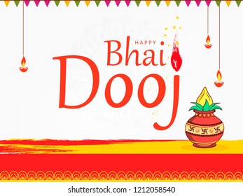 Abstract illustration background with text and frame for indian festival of happy bhai dooj and rakshabandhan celebration.