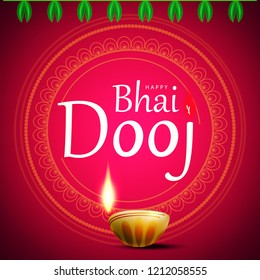 Abstract illustration background with text and frame for indian festival of happy bhai dooj and rakshabandhan celebration.