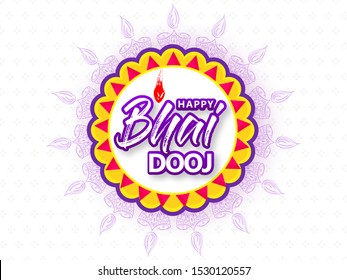 Abstract illustration background with text and frame for indian festival of happy bhai dooj and rakshabandhan celebration.