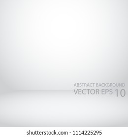 Abstract illustration background texture of light gray and blue gradient wall, flat floor, white ceiling and sides from metal background