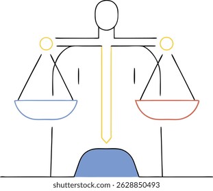 Ilustração abstrata de uma escala equilibrada indicando comparação ou justiça