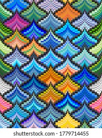 Abstract illustration based on weaving bargello