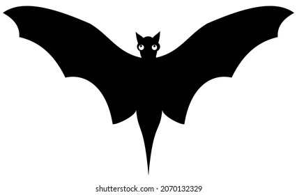 An abstract illustration of a bat in black for halloween