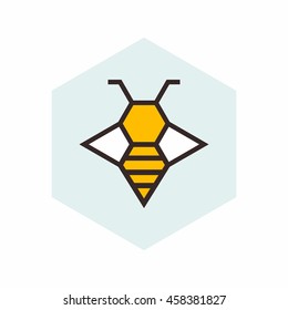 Abstract illustration of a bee. Possible to use as an element for the logo . You can apply as an illustration for children s books and more