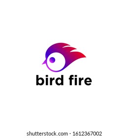 ABSTRACT ILLUSTRATION BIRD FIRE LOGO ICON TEMPLATE DESIGN ELEMENT VECTOR FOR YOUR BUSINESS