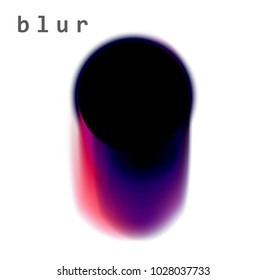 Abstract illustration of black blurry circle with violet stain.